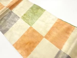 引箔市松模様織出し名古屋帯